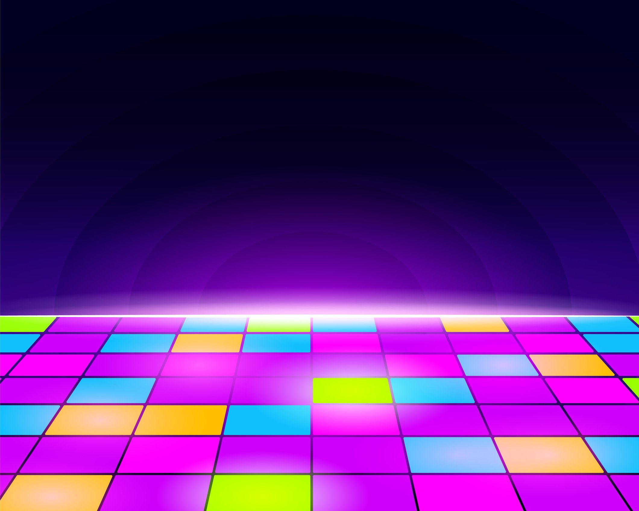 Neon retro dance floor background